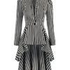 Coat High-Low Hem Stand Collar Women Long Sleeve Steampunk L 2144-7 steampunk buy now online