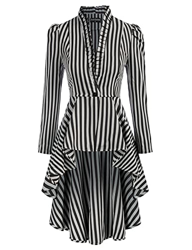 Coat High-Low Hem Stand Collar Women Long Sleeve Steampunk L 2144-7 steampunk buy now online