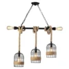 LQ Steampunk Industrial Vintage Hemp Rope Hanging Lamp Restaurant Lamp Pendant Lamp Height Adjustable, Creative Loft Bar Lamp chandelier steampunk buy now online