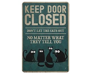 Dreacoss Keep Door Closed, Don't Let The Cats Out, Funny Black Cat Tin Signs, Retro Funny Metal Sign Vintage Poster Wall Art for Kitchen Garden Bathroom Farm Home Coffee Decor Tin Sign, 8x12 inches steampunk buy now online