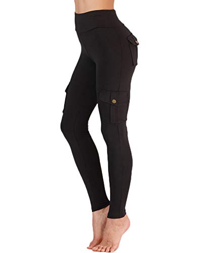 Nuofengkudu Women's High Waist Running Sports Leggings with Pockets Push up Stretch Jogging Bottoms Funky Gym Fitness Yoga Pants Casual Streetwear(Balck,XL) steampunk buy now online