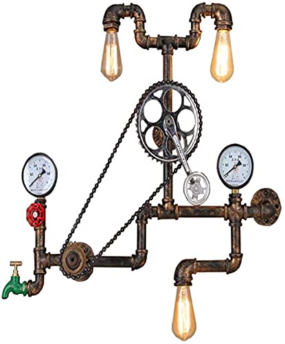 Vintage Industrial Wheel Bearing Bike Wall Lamp Retro Water Pipe Steampunk styel steampunk buy now online