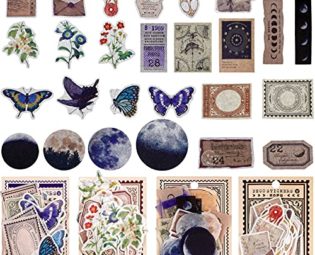 160 Pieces Washi Stickers Set Moon Stickers Vintage Astronomy Stickers Galaxy Moon Planets Decorative Stickers Retro Floral Stickers Butterfly Stickers for DIY Crafts Arts Scrapbook Journal Album steampunk buy now online