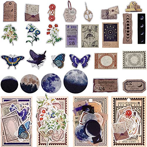 160 Pieces Washi Stickers Set Moon Stickers Vintage Astronomy Stickers Galaxy Moon Planets Decorative Stickers Retro Floral Stickers Butterfly Stickers for DIY Crafts Arts Scrapbook Journal Album steampunk buy now online