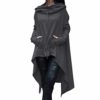 S.CHARMA Womens Sweatshirt Dress, Irregular Long Sleeve Pullover Jumper Ladies Casual High Collar Hoodie Dresses Dark Grey steampunk buy now online