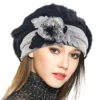 VECRY Women Wool Beret Angola Knit Beanie Skull Cap Dress Winter Hats (Black)(Size:M) steampunk buy now online
