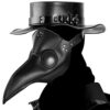 JOYUE Plague Doctors Mask Halloween Retro Steampunk Faux Leather Bird Mask Gothic Cosplay Long Nose Bird Beak Mask Halloween Props Costume Mask (Black) steampunk buy now online