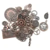 HERZWILD Metal Assorted Antiqued Copper Skeleton Steampunk Gears Metal Watch Gear Cog Wheel Sets, Charms Vintage Steampunk Gears Pendant Charms Gear Wheel Steampunk Craft for Jewelry Making. steampunk buy now online