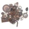HERZWILD Metal Assorted Antiqued Copper Skeleton Steampunk Gears Metal Watch Gear Cog Wheel Sets, Charms Vintage Steampunk Gears Pendant Charms Gear Wheel Steampunk Craft for Jewelry Making. steampunk buy now online