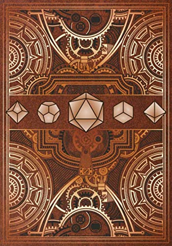 RPG Journal: Mixed paper: Ruled, graph, hex: For role playing gamers: Notes, tracking, mapping, terrain plans: Brown steampunk mech style cover steampunk buy now online