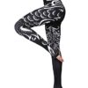 FLYILY Women's Long Yoga Pants Sports Leggings Running Tights High Waist Stretch Fitness Trousers (XL/UK 12-14(Waist 30"-32"), BlackTail) steampunk buy now online