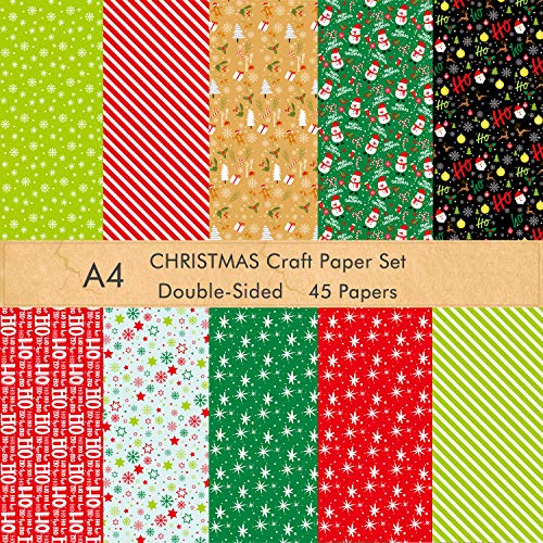 ASTARON 45 Sheets Christmas Pattern Paper Set 21 x 28cm Decorative Paper for Card Making Craft Scrapbook Decoration, 10 Styles steampunk buy now online