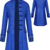 Sangdut Men's Medieval Steampunk Halloween Costumes, Gothic Frock Coat Victorian Court Uniform, Renaissance Bottom Vintage Adult Festival Tailcoat (Blue, XXL) steampunk buy now online