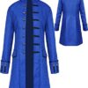 Sangdut Men's Medieval Steampunk Halloween Costumes, Gothic Frock Coat Victorian Court Uniform, Renaissance Bottom Vintage Adult Festival Tailcoat (Blue, XXL) steampunk buy now online