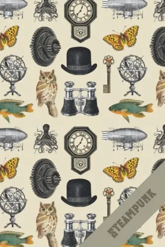 Steampunk: Lined notebook with a Steampunk-themed cover and interior. steampunk buy now online