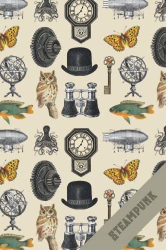 Steampunk: Lined notebook with a Steampunk-themed cover and interior. steampunk buy now online