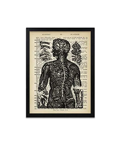 Nervous System Print - Scientific Art Prints - Steampunk Poster - Vintage Dictionary Wall Art - Anatomy Print - Frame Not Included steampunk buy now online