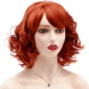 BESTUNG Short Curly Fox Red Wigs for Women Layered Natural Synthetic Wigs Full Head Halloween Costume Cosplay Wig with Wig Cap steampunk buy now online