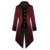 Men's Steampunk Vintage Tailcoat Jacket Embroidery Velvet Gothic Victorian Frock Coat Tuxedo Medieval Halloween Costume steampunk buy now online
