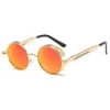 Cuasting Round Metal Sunglasses Steampunk Men Women Fashion Glasses Retro Vintage Sunglasses UV400(Gold+Orange steampunk buy now online
