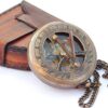 NEOVIVID Brass Sundial Compass with Leather Case and Chain - Push Open Compass - Steampunk Accessory – Unique Gift for Men - Beautiful Handmade Gift - Sundial Clock – Sun Clock – Steampunk Clock steampunk buy now online