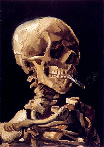Vincent Van Gogh: Skull of a Skeleton with Burning Cigarette. Fine Art Print/Poster. Size A4 (29.7cm x 21cm) steampunk buy now online