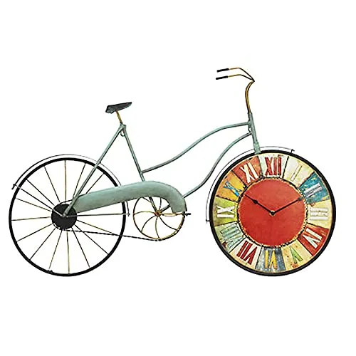 JRZTC Retro Wall Hanging Pieces Cafe Creative Wall Decoration Bar Decoration Simulation Bicycle Living Room Nostalgic Wall Clock steampunk buy now online
