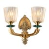 TASGK Vintage Indoor Wall Light, Retro All Brass Blue Crystal Glass Shade Wall Lamp Modern Creative Antique Wall Sconce Lamp for Living Room Bedroom Dining Room,2Heads steampunk buy now online