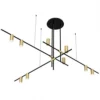 9-light/Light Creative Kitchen Island Pendant, Matte Black with Antique Brass Lampshade Finish, Geometric Modern Linear Chandelier Lighting Fixture steampunk buy now online 9-light/Light Creative Kitchen Island Pendant, Matte Black with Antique Brass Lampshade Finish, Geometric Modern Linear Chandelier Lighting Fixture steampunk buy now online