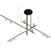 9-light/Light Creative Kitchen Island Pendant, Matte Black with Antique Brass Lampshade Finish, Geometric Modern Linear Chandelier Lighting Fixture steampunk buy now online