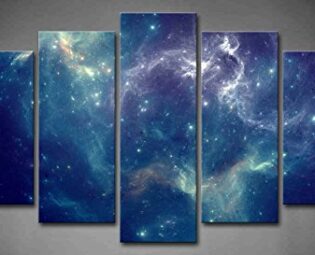 5 Panel Wall Art Blue Colorful Space Nebula Abstract Colorful Universe Background Painting Pictures Print On Canvas Abstract The Picture For Home Modern Decoration Piece Wooden Frame Ready To Hang steampunk buy now online