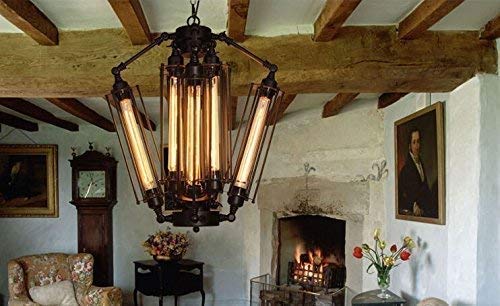 Durable Black Industrial LOFT Steampunk Steel Ceiling Light Industrial chandelier Decorative light with 8 lights Pendant lights decoration steampunk buy now online