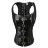 Women Sexy Black Faux Leather Steampunk Buckle Corset Vest Waistcoat Overbust Top (Black Faux Leather Vest, 10) steampunk buy now online Women Sexy Black Faux Leather Steampunk Buckle Corset Vest Waistcoat Overbust Top (Black Faux Leather Vest, 10) steampunk buy now online