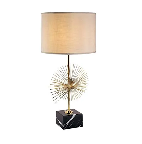 Postmodern Creative Metal Desk Lamp, Living Room Bedroom Study Decorative Lighting Marble Base Table Lamp steampunk buy now online