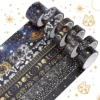 9 Rolls Washi Tape Set,Multi-Pattern Decorative Washi Masking Tape Decorative Gold Foil Masking Tape for Scrapbooking DIY Craft Decorative Washi Tape for DIY Decor and Craft,4M/Rolls (Black) steampunk buy now online