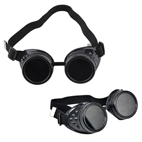 OFKPO Fashion Vintage Cosplay Style Retro Windproof Steampunk Goggles, Welding Retro Glasses (Black) steampunk buy now online