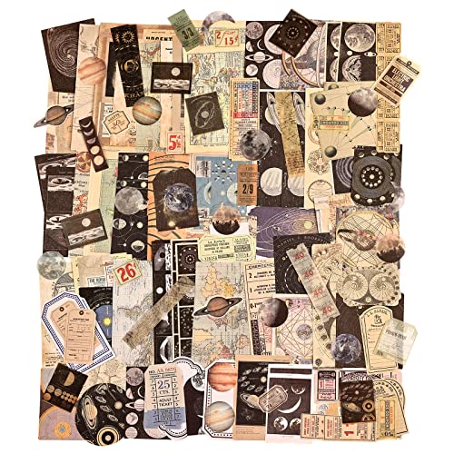 FWLWTWSS 200 Pcs Vintage Scrapbook Stickers Pack, Self-Adhesive Scrapbook Washi Paper Stickers Retro Collection Paper Decals Aesthetic Antique Stickers for Scrapbook Supplies Notebook Card Making steampunk buy now online