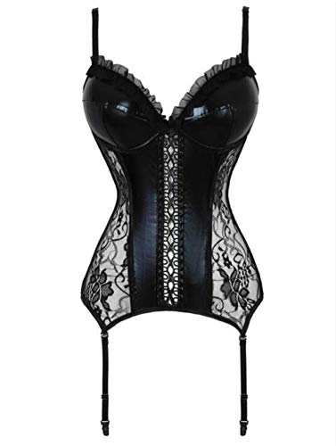 Kelvry Women's Basque Steampunk Gothic Boned Waist Cincher Bustier Corset Clubwear with Suspenders Size S-6XL steampunk buy now online