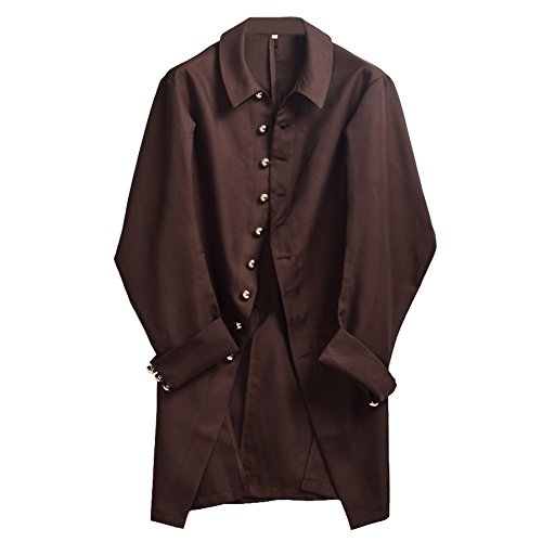 BLESSUME Colonial Pirate Men Jacket Steampunk Victorian Frock Coat Brown steampunk buy now online