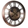 VIROYA Wall Clock with Roman Numerals, Real Moving Gear Wall Clock, European Style Industrial Steampunk Vintage Metal Silent Clock, Battery Operated, for Home Kitchen Decor(Color:red) steampunk buy now online
