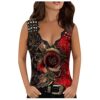 Summer Tops for Women Sale Women's Chain Vest Summer Loose Casual Butterfly Print Sexy Unique V-Neck Blouse Plus Size Blouse UK Red steampunk buy now online
