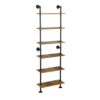 Industrial Pipe Shelving, 6-Tier Pipe Shelves Ladder Shelf, Modern Bookcase Wall Mount Bookshelf with Metal Frame, Book Shelves Wall Decor Wood Shelves for Home, Living Room, Office(23.6x9.8x78.8) steampunk buy now online