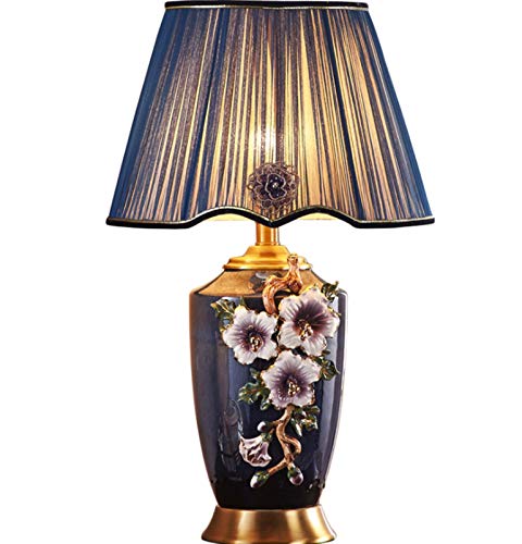 New Chinese Ceramic Enamel Desk Lamp,All Copper American Bedroom Bedside Lamp,Bedside Table,Living Room Decorative Table Lamp, steampunk buy now online