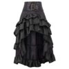 Ladies 50S Rock Gothic Leather Vintage Irregular Cupcake Ankle Fashion Basic Long Skirt Middle Ages Steampunk Gothic Plus Size Irregular Rockabilly Frilly Skirts Petticoat Schwarz steampunk buy now online