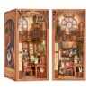Fsolis Book Nook Kit, DIY Miniature Dolls House Kit 3D Wooden Puzzle Bookend Book Nook Shelf Insert Booknook Miniature Kit (SZ03) steampunk buy now online