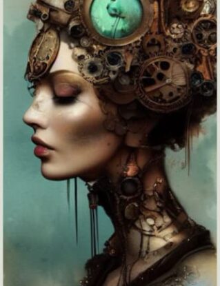Steampunk Notebook: Woman's Profile, Lined Paper Notebook, Aesthetic Composition Notebook, Steampunk Journal Paperback steampunk buy now online