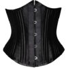 SHAPERX Women's 26 Spiral Steel Boned Underbust Waist Training Heavy Duty Brocade Corset Body Shaper, UK-DT1908-Black-2XL steampunk buy now online