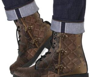 Combat Boots Men's Steampunk Vegan Leather Custom Boots, Combat With Laces Handmade Vegan Army Gifts High Quality Personalized by TopsAndToes steampunk buy now online