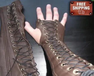 Medieval Knight Fingerless Armor Glove, Viking Larp Renaissance Armor, Steampunk Gothic Wrist Warmer, Wide Cuff Braces Gloves, FREE SHIPPING by craftsByHuma steampunk buy now online