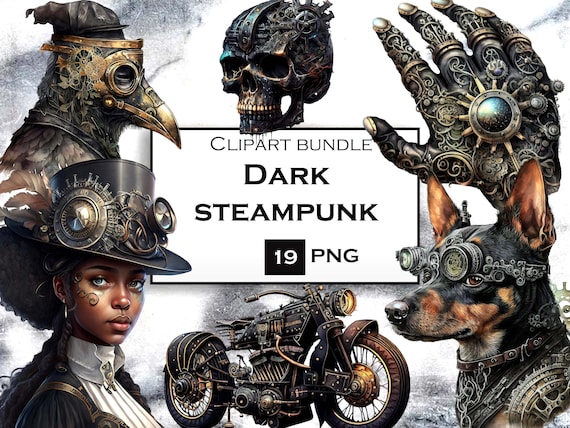 Steampunk Clipart Bundle Watercolor Clipart Fantasy PNG Commercial Use Instant Digital Download by ClipartVibes steampunk buy now online